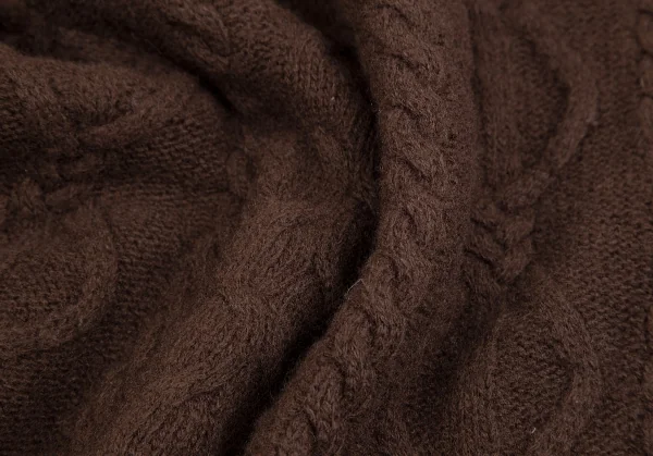 ケンゾーコンポジションKENZO Composition ウールタートルネックケーブルニットセーター 茶38 K-111861_012