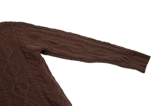 ケンゾーコンポジションKENZO Composition ウールタートルネックケーブルニットセーター 茶38 K-111861_006