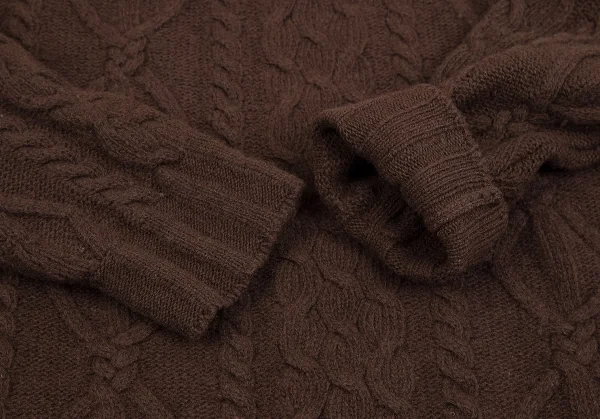 ケンゾーコンポジションKENZO Composition ウールタートルネックケーブルニットセーター 茶38 K-111861_007