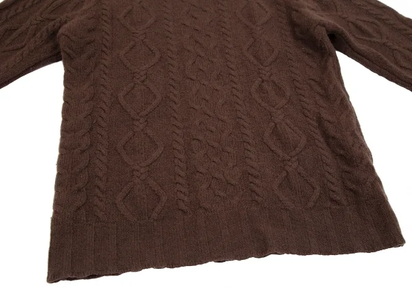 ケンゾーコンポジションKENZO Composition ウールタートルネックケーブルニットセーター 茶38 K-111861_008