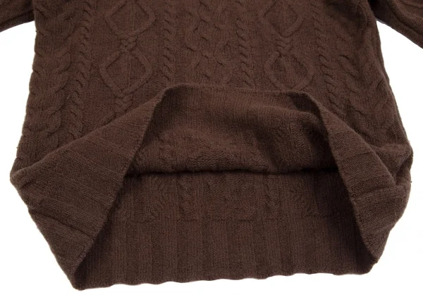 ケンゾーコンポジションKENZO Composition ウールタートルネックケーブルニットセーター 茶38 K-111861_009