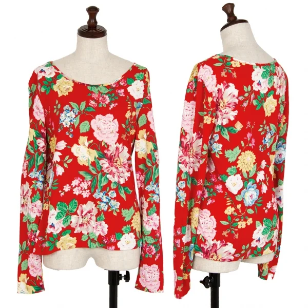 ケンゾーKENZO フローラルプリントカットソー 赤M位 K-111872_001
