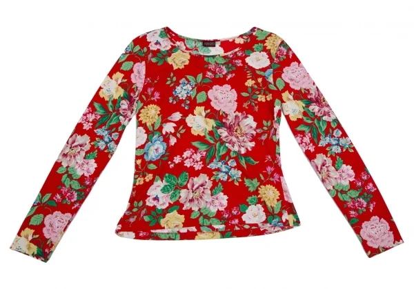 ケンゾーKENZO フローラルプリントカットソー 赤M位 K-111872_002