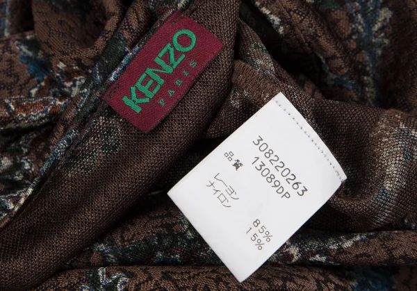 ケンゾーKENZO フラワージャガードカットソー 茶M位 K-111873_014