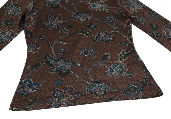 ケンゾーKENZO フラワージャガードカットソー 茶M位 K-111873_007