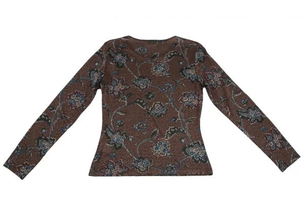 ケンゾーKENZO フラワージャガードカットソー 茶M位 K-111873_009
