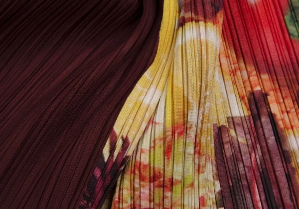 プリーツプリーズPLEATS PLEASE ベジタブルプリントプリーツノースリーブワンピース マルチ赤紫3 K-111888_011