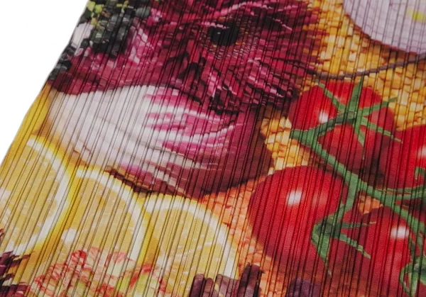 プリーツプリーズPLEATS PLEASE ベジタブルプリントプリーツノースリーブワンピース マルチ赤紫3 K-111888_008
