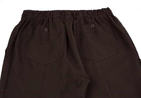 プリーツプリーズPLEATS PLEASE 超音波ピンキングカットイージーパンツ 焦げ茶3 K-111894_010