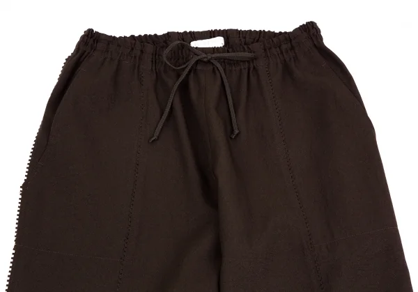 プリーツプリーズPLEATS PLEASE 超音波ピンキングカットイージーパンツ 焦げ茶3 K-111894_002