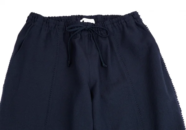 プリーツプリーズPLEATS PLEASE 超音波ピンキングカットイージーパンツ 紺3 K-111896_002