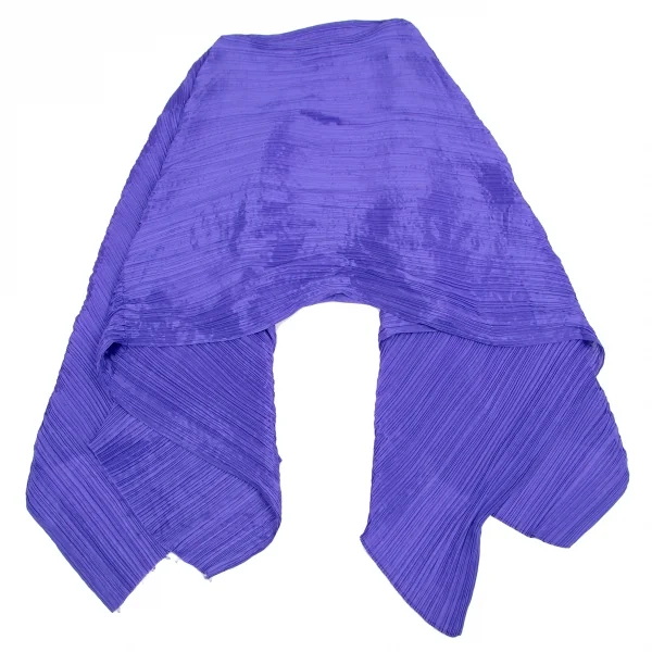 プリーツプリーズPLEATS PLEASE 大判プリーツポンチョストール 青 K-111899_002
