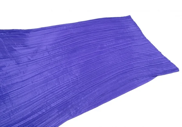 プリーツプリーズPLEATS PLEASE 大判プリーツポンチョストール 青 K-111899_005