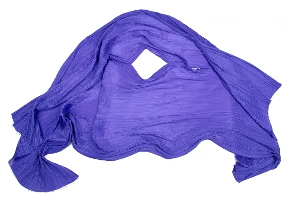 プリーツプリーズPLEATS PLEASE 大判プリーツポンチョストール 青 K-111899_008