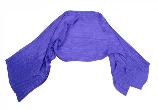 プリーツプリーズPLEATS PLEASE 大判プリーツポンチョストール 青 K-111899_009