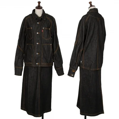 ファイナルホームFINAL HOME パッチポケットデニムジャケットセットアップ 黒