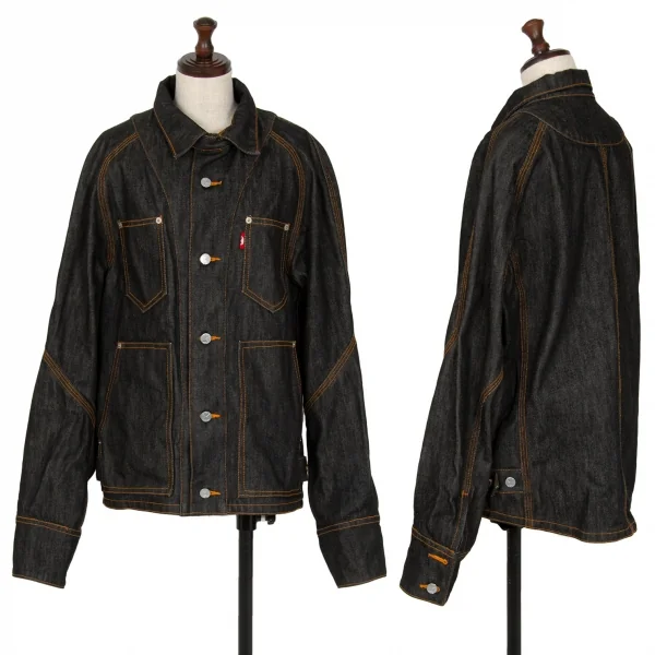 ファイナルホームFINAL HOME パッチポケットデニムジャケットセットアップ 黒M・XS K-111907_002