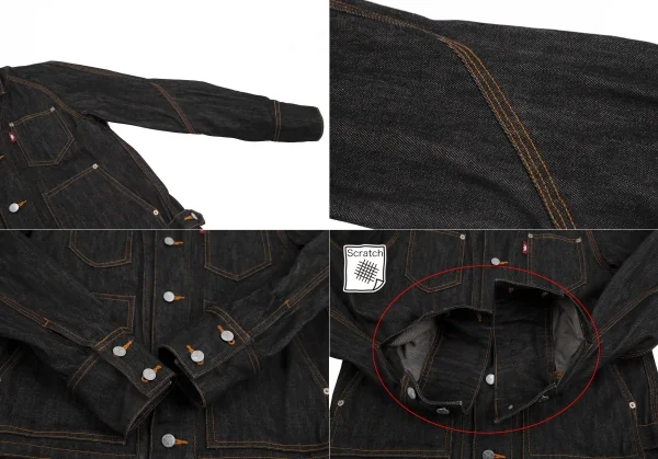 ファイナルホームFINAL HOME パッチポケットデニムジャケットセットアップ 黒M・XS K-111907_005