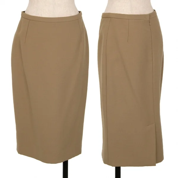 ドルチェ&ガッバーナDOLCE&GABBANA 裏レオパードウールスカート ベージュ40 K-111909_001