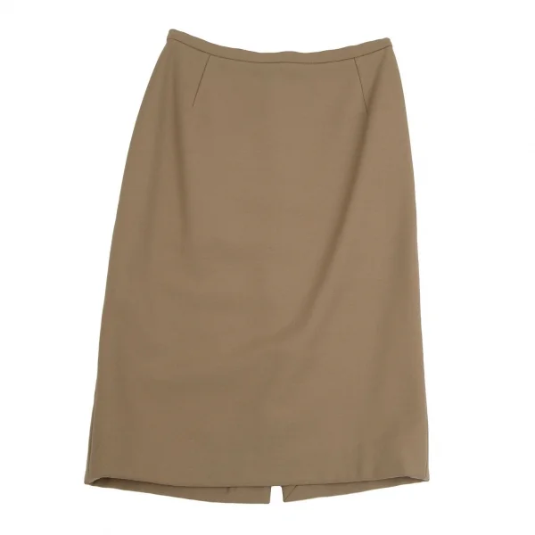 ドルチェ&ガッバーナDOLCE&GABBANA 裏レオパードウールスカート ベージュ40 K-111909_002