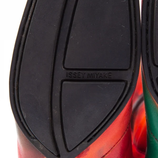 イッセイミヤケISSEY MIYAKE むらプリントレザーブーツ 赤他23.5 K-111920_014