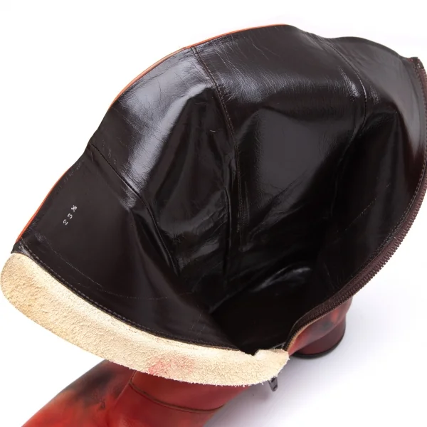 イッセイミヤケISSEY MIYAKE むらプリントレザーブーツ 赤他23.5 K-111920_016