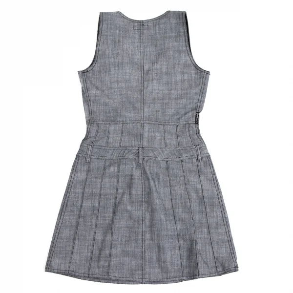 アルマーニジーンズARMANI JEANS スカートドッキングベストワンピース 紺38 K-111933_012