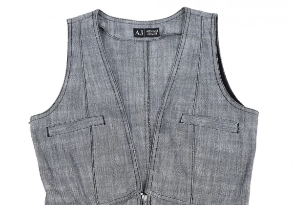 アルマーニジーンズARMANI JEANS スカートドッキングベストワンピース 紺38 K-111933_003