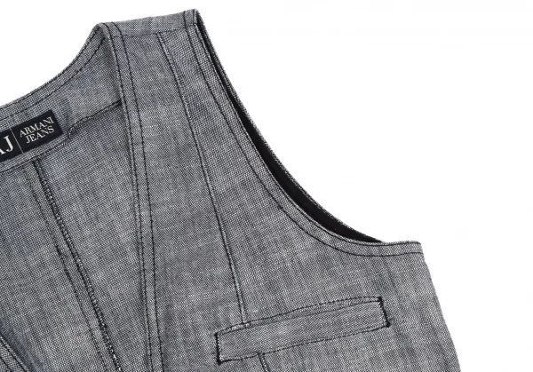 アルマーニジーンズARMANI JEANS スカートドッキングベストワンピース 紺38 K-111933_004