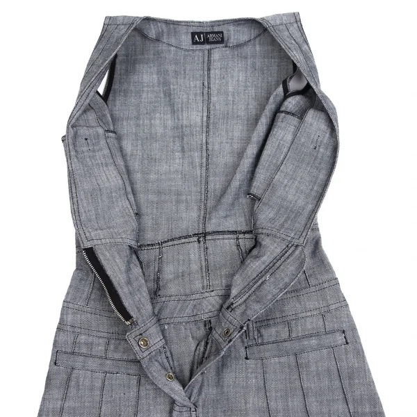 アルマーニジーンズARMANI JEANS スカートドッキングベストワンピース 紺38 K-111933_009