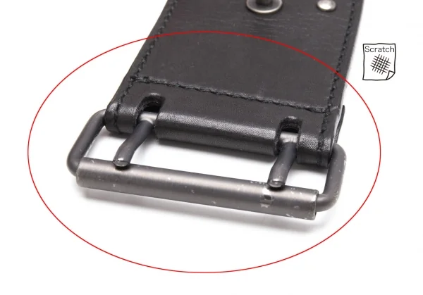 イヴサンローランYves Saint Laurent ダブルピンスタッズワイドベルト 黒 K-111940_003