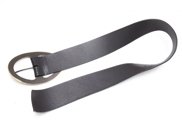 ドルチェ&ガッバーナDOLCE&GABBANA ビッグバックルレザーワイドベルト 黒42/79 K-111941_004