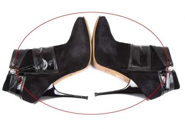 マックキュー アレキサンダーマックイーンMcQ Alexander McQUEEN ユニオンジャックデザインスウェードピンヒールアンクルブーツ 黒36(23位) K-111942_013