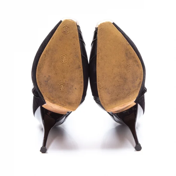 マックキュー アレキサンダーマックイーンMcQ Alexander McQUEEN ユニオンジャックデザインスウェードピンヒールアンクルブーツ 黒36(23位) K-111942_015