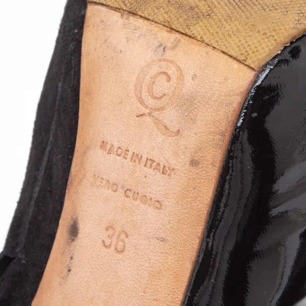 マックキュー アレキサンダーマックイーンMcQ Alexander McQUEEN ユニオンジャックデザインスウェードピンヒールアンクルブーツ 黒36(23位) K-111942_017