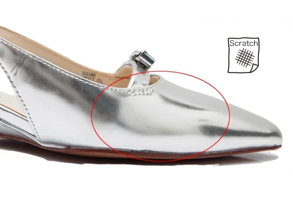 コーチCOACH フォイルレザーポインテッドトゥサンダル シルバー35(22.5位) K-111943_011