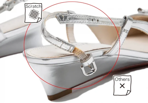 コーチCOACH フォイルレザーポインテッドトゥサンダル シルバー35(22.5位) K-111943_013