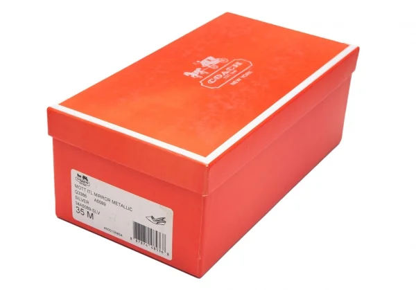 コーチCOACH フォイルレザーポインテッドトゥサンダル シルバー35(22.5位) K-111943_018