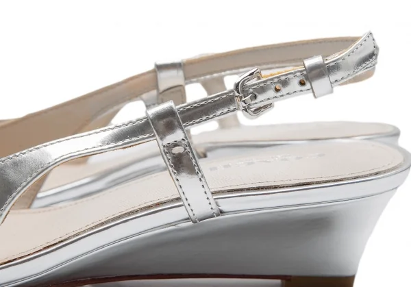 コーチCOACH フォイルレザーポインテッドトゥサンダル シルバー35(22.5位) K-111943_008