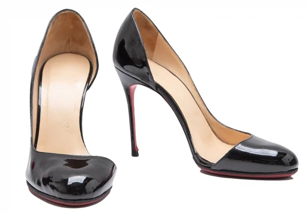 クリスチャンルブタンChristian Louboutin パテントレザーピンヒールパンプス 黒35.5(22.5) K-111944_002
