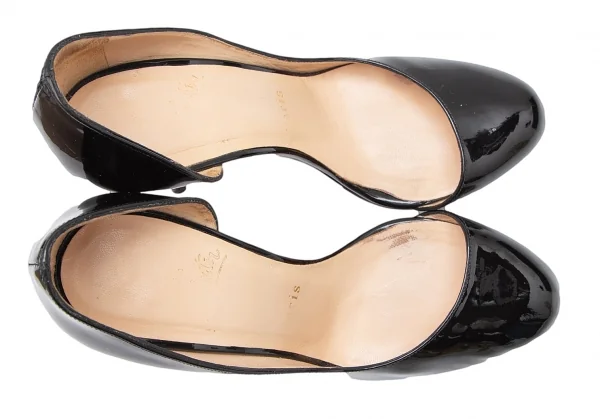 クリスチャンルブタンChristian Louboutin パテントレザーピンヒールパンプス 黒35.5(22.5) K-111944_003