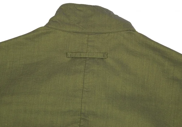 ジャンポールゴルチエ クラシックJean Paul GAULTIER CLASSIQUE ジップアップスタンドカラーストレッチ半袖シャツ 緑40 K-111946_010