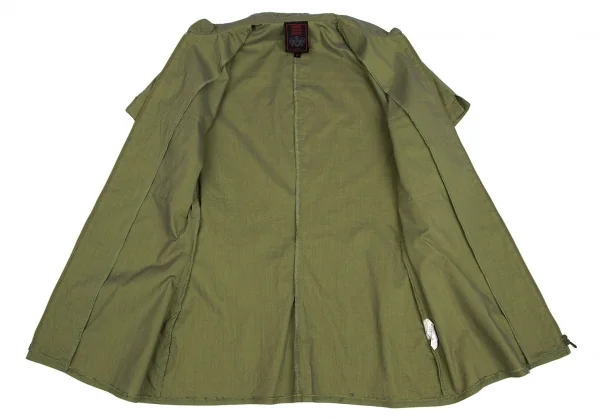 ジャンポールゴルチエ クラシックJean Paul GAULTIER CLASSIQUE ジップアップスタンドカラーストレッチ半袖シャツ 緑40 K-111946_008