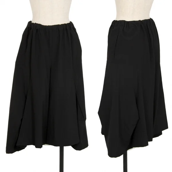 コムコム コムデギャルソンCOMME des GARCONS ウールトロタックワイドクロップドパンツ 黒XS K-111951_001