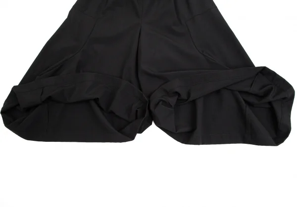 コムコム コムデギャルソンCOMME des GARCONS ウールトロタックワイドクロップドパンツ 黒XS K-111951_011