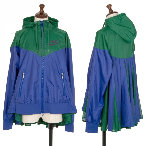 ナイキラボ×サカイNIKELab×sacai バックプリーツメッシュ切替ウインドブレーカー 青緑XXS K-111961_001