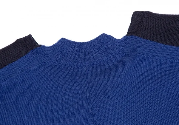 サカイsacai レースレイヤード切替ニットカーディガン 紺青1 K-111962_013