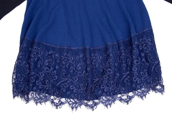 サカイsacai レースレイヤード切替ニットカーディガン 紺青1 K-111962_014