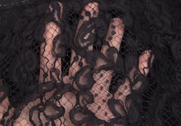 サカイsacai レースレイヤード切替ニットワンピース 黒1 K-111963_016