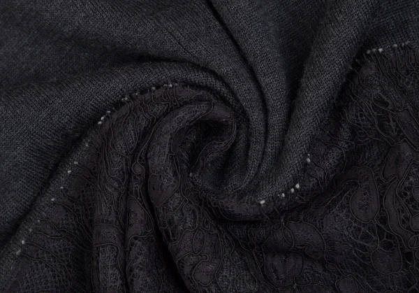 サカイsacai レースレイヤード切替ニットワンピース 黒1 K-111963_017